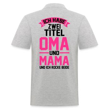 J’ai deux titres : Mamie et Maman - Polo Homme - gris chiné - Dos - Kai (181cm)
