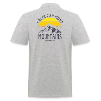 Faith can move Mountains, Christian gift. - Men's Polo Shirt - heather grey - Back - Kai (181cm)