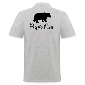 Daddy Father Bear Birthday Gift Funny Spain - Men's Polo Shirt - heather grey - Back - Kai (181cm)