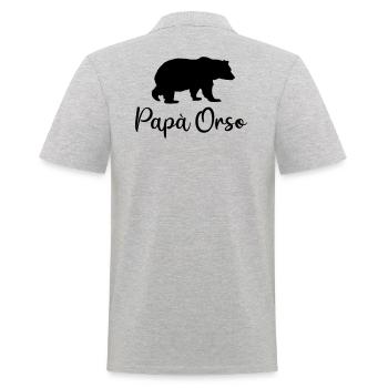 Daddy Father Bear Birthday Gift Italy Funny - Men's Polo Shirt - heather grey - Back - Kai (181cm)