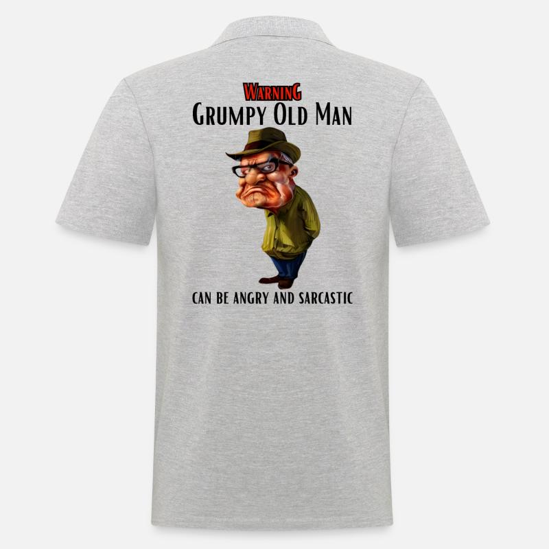 Warning Grumpy Old Man - Men's Polo Shirt - heather grey