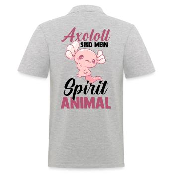 Axolotl - Men's Polo Shirt - heather grey - Back - Kai (181cm)