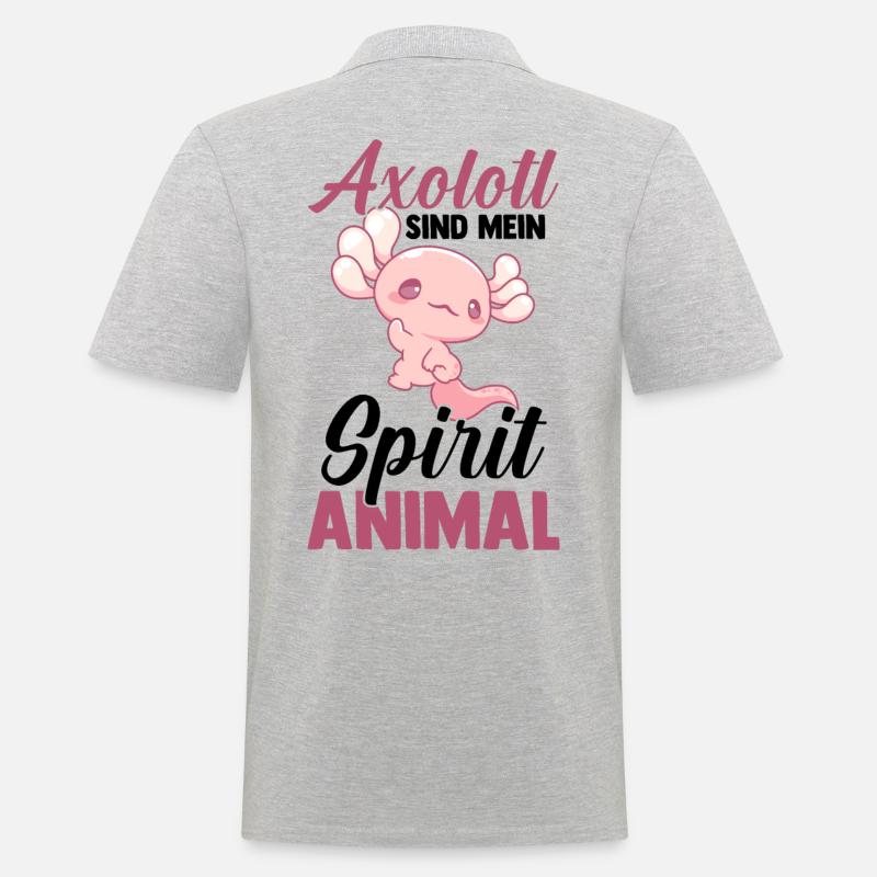 Axolotl - Pikétröja herr - gråmelerad