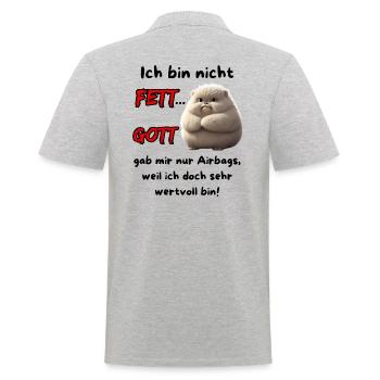 Je ne suis pas grosse... Dieu ne m’a donné que des airbags - Polo Homme - gris chiné - Dos - Kai (181cm)