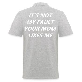 Your mum likes me - Men's Polo Shirt - heather grey - Back - Kai (181cm)