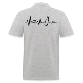 Heartbeat Beer Beer Lovers Beer Drinker Gift - Men's Polo Shirt - heather grey - Back - Kai (181cm)