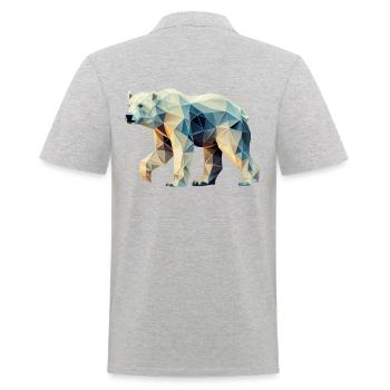 Ours polaire géométrique - Motif géométrique - Polo Homme - gris chiné - Dos - Kai (181cm)