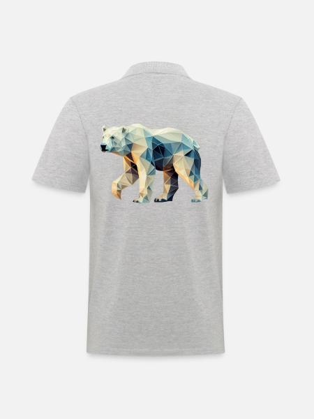 Geometric Polar Bear - Geometry Motif - Men's Polo Shirt - heather grey