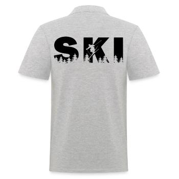 Ski. Ski Winter Sports - Men's Polo Shirt - heather grey - Back - Kai (181cm)