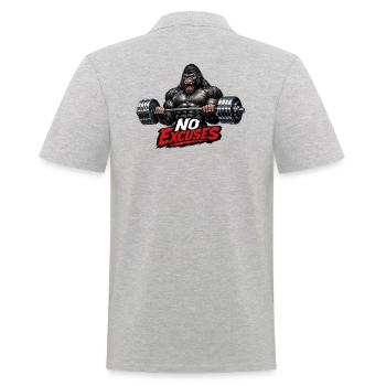 Gorilla Kraft : Pas d’excuses - Polo Homme - gris chiné - Dos - Kai (181cm)