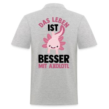 Axolotl - Men's Polo Shirt - heather grey - Back - Kai (181cm)