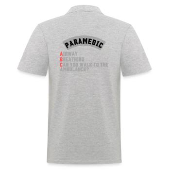 ABC Paramedic - Men's Polo Shirt - heather grey - Back - Kai (181cm)