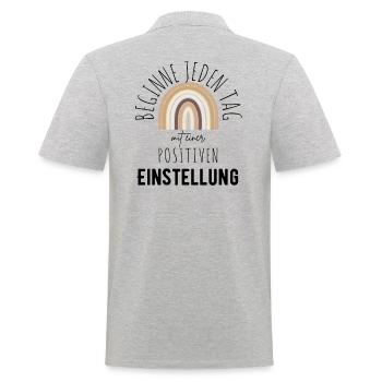 ATTITUDE POSITIVE ÉTAT D’ Motivation - Polo Homme - gris chiné - Dos - Kai (181cm)