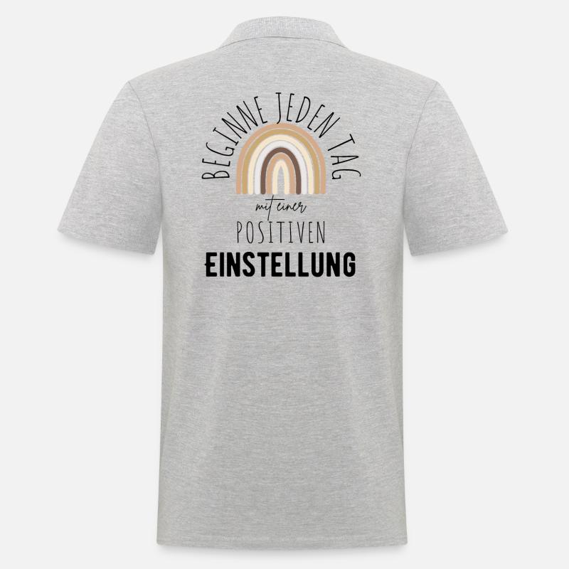 POSITIVE ATTITUDE MINDSET Motivation - Men's Polo Shirt - heather grey