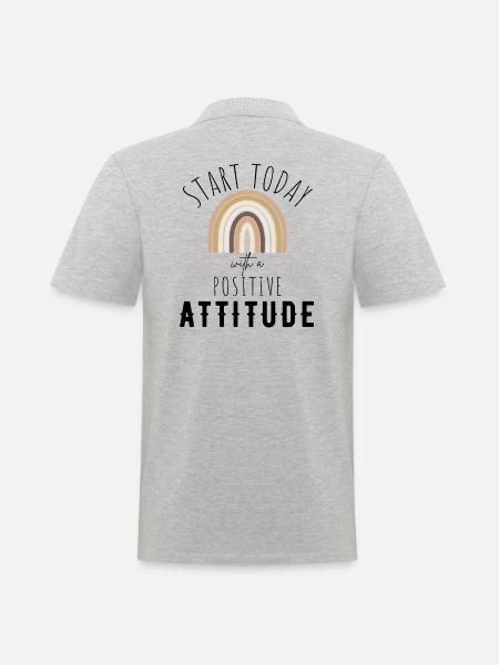 POSITIVE ATTITUDE MINDSET Motivation - Men's Polo Shirt - heather grey