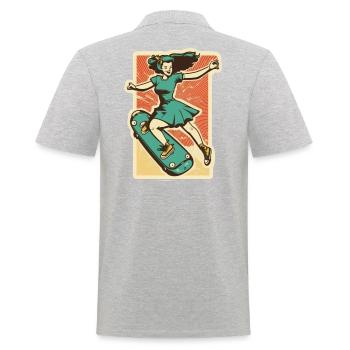 Skater Girl - Polo Homme - gris chiné - Dos - Kai (181cm)