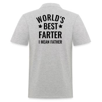 Meilleur papa world best Farter i mean father - Polo Homme - gris chiné - Dos - Kai (181cm)