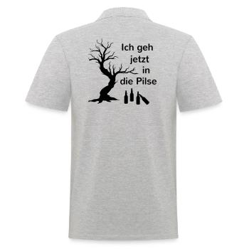 Pils Pilz Bier Biertrinker Pilsner lustige Sprüche - Männer Poloshirt - Grau meliert - Hinten - Kai (181cm)
