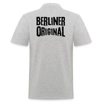 Berlin Berliner Original Berlinerin Geschenkidee - Männer Poloshirt - Grau meliert - Hinten - Kai (181cm)