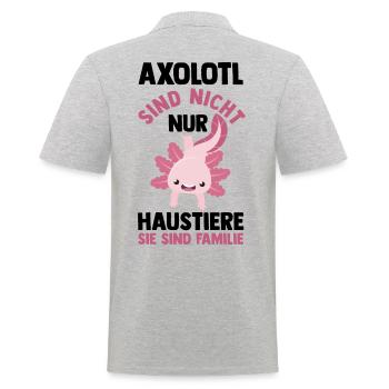 Axolotl - Männer Poloshirt - Grau meliert - Hinten - Kai (181cm)