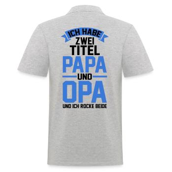 I have two titles: Dad and Grandpa - Men's Polo Shirt - heather grey - Back - Kai (181cm)