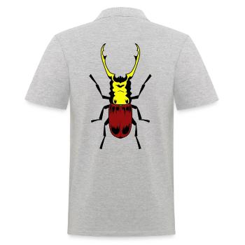 Stag beetle insect insects - Men's Polo Shirt - heather grey - Back - Kai (181cm)