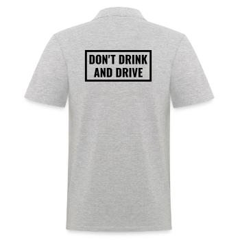 Don’t drink and drive - Pas d’alcool au volant - Polo Homme - gris chiné - Dos - Kai (181cm)