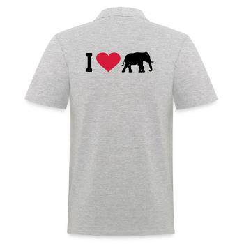 Elefant Liebe Elefanten Tier Afrika Safari Herz - Männer Poloshirt - Grau meliert - Hinten - Kai (181cm)