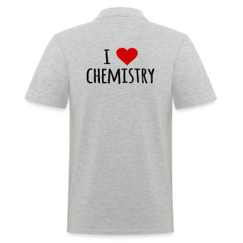 J’aime la chimie Chimiste Professeur de chimie Cadeau - Polo Homme - gris chiné - Dos - Kai (181cm)