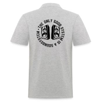 The Only Good System is a Soundsystem - Men's Polo Shirt - heather grey - Back - Kai (181cm)