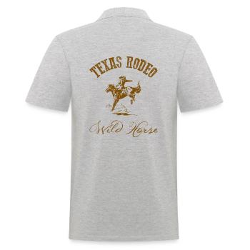 cowboy western country rodeo t-shirt gift - Men's Polo Shirt - heather grey - Back - Kai (181cm)