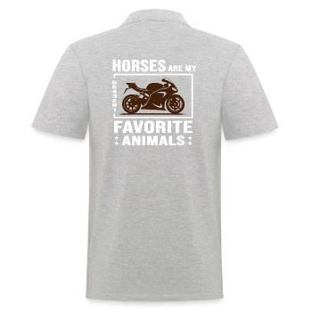 Motorcycle Motorbiker Ghostrider One Down Five Up - Men's Polo Shirt - heather grey - Back - Kai (181cm)