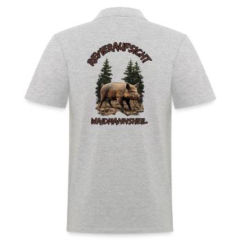 Jäger-Waidmannsheil Revieraufsicht-Wildschwein - Polo Homme - gris chiné - Dos - Kai (181cm)