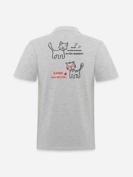 Godmorgen hund og kat - Herre poloshirt - grå meleret