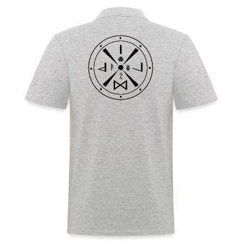 Bouclier Viking Teutons - Polo Homme - gris chiné - Dos - Kai (181cm)