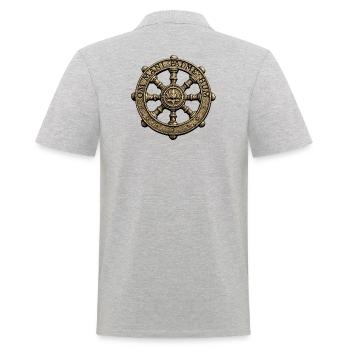 Lotus Dharma Wheel Om Mani Padme Hum - Männer Poloshirt - Grau meliert - Hinten - Kai (181cm)