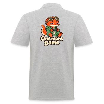 Sleepy Gamer Salamander – Noch ein Spiel - Männer Poloshirt - Grau meliert - Hinten - Kai (181cm)