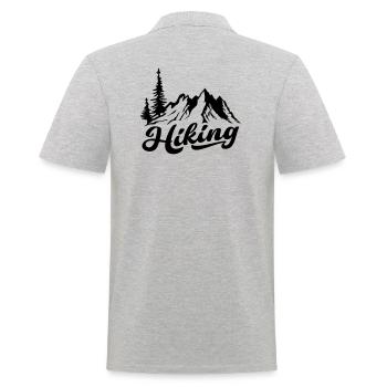 Wandern Wanderer Berge Berg Bäume Baum Natur Wald - Männer Poloshirt - Grau meliert - Hinten - Kai (181cm)