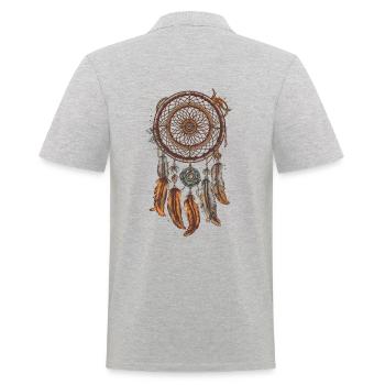 Traumfänger Free Spirit Boho Freizeit Design - Männer Poloshirt - Grau meliert - Hinten - Kai (181cm)