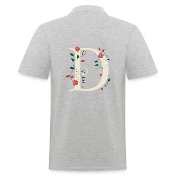 Letter D Monogram Retro - Men's Polo Shirt - heather grey - Back - Kai (181cm)