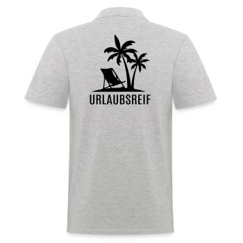 Urlaubsreif Erholung Auszeit entspannen Palmen - Männer Poloshirt - Grau meliert - Hinten - Kai (181cm)