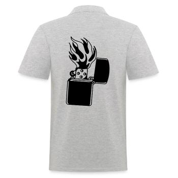 Lighter - Men's Polo Shirt - heather grey - Back - Kai (181cm)