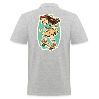 Skater Girl - Polo Homme - gris chiné - Dos - Kai (181cm)