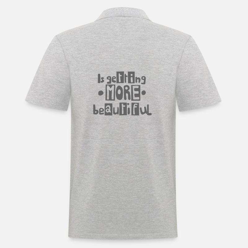 wird schöner grau - Männer Poloshirt - Grau meliert