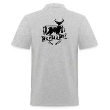 Wald ruft Natur Wandern Erholung Wildnis Hirsch - Männer Poloshirt - Grau meliert - Hinten - Kai (181cm)