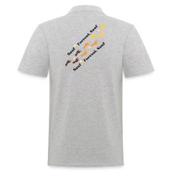 Sauf..Forrest Sauf.. - Männer Poloshirt - Grau meliert - Hinten - Kai (181cm)