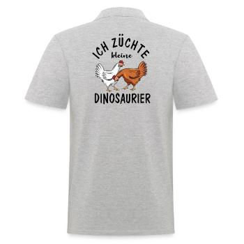 Hühnerliebhaber Geschenk Hühner lustig Hühnerstall - Männer Poloshirt - Grau meliert - Hinten - Kai (181cm)