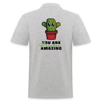 You Are Prickin' Amazing - Men's Polo Shirt - heather grey - Back - Kai (181cm)