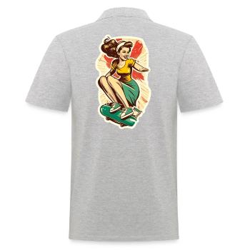 Skater Girl - Polo Homme - gris chiné - Dos - Kai (181cm)