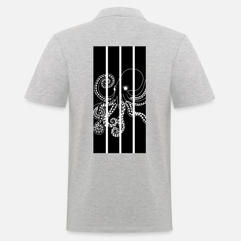 Oktopus - Tentakel - Männer Poloshirt - Grau meliert
